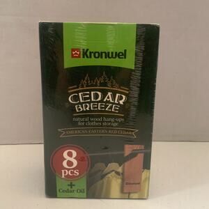Cedar Breeze 8 PCs + Cedar Oil Natural Wood Hang Ups for Clothes Storage New